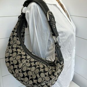 COACH ‘06 Signature C Canvas Hobo Baguette Bag